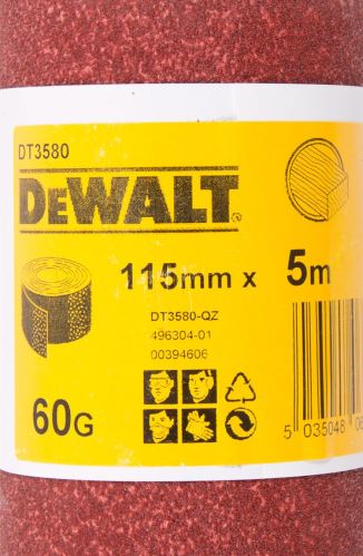 Rola brusnega papirja DEWALT 5 m x 115 mm, P60 DT3580