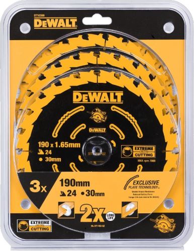 Garnitura žaginih listov DEWALT (DT10304) 190 x 30 mm, 24 zob (3 kosi) DT10399