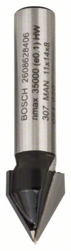 BOSCH Rezalnik utorov v obliki črke V 8 mm, D1 11 mm, L 14 mm, G 45 mm, 60° 2608628406