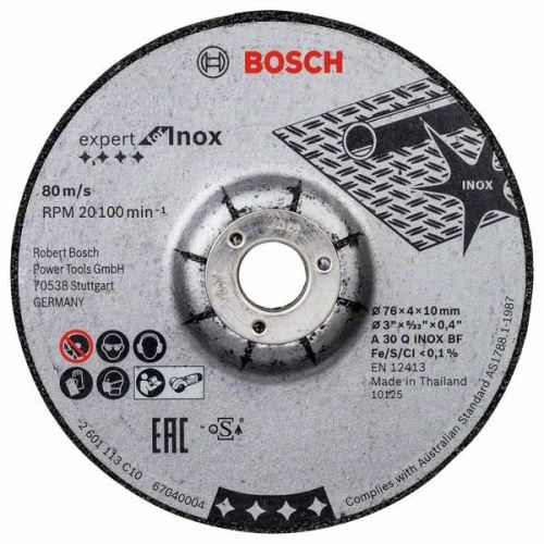 BOSCH Brusilna plošča 76 × 4 × 10 mm, 2 kos, Expert za INOX A 30 Q INOX BF; 76 mm; 4 mm; 10 mm 2608601705