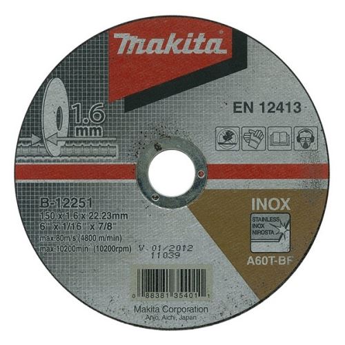 MAKITA rezalna plošča iz nerjavečega jekla 115x1,6x22 mm B-45755