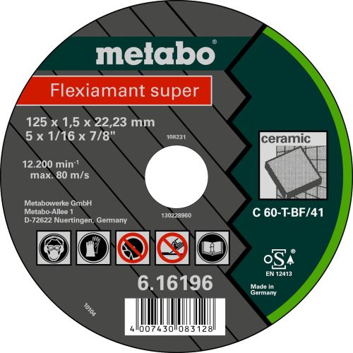 METABO Rezalna plošča - kamen-FLEXISUPER 125x1,0x22,2 616196000