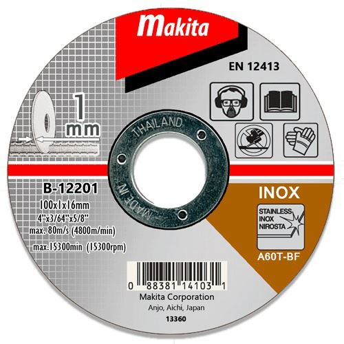 MAKITA rezalna plošča iz nerjavečega jekla 100x1,0x16 mm D-65947