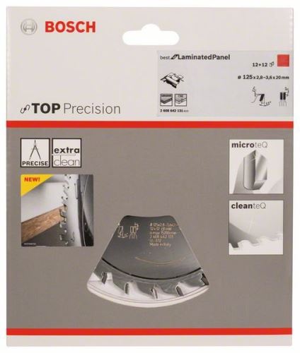 BOSCH Pre-cut disk Top Precision Laminated Panel 125 x 20 x 2,8-3,6 mm, 12+12 2608642131