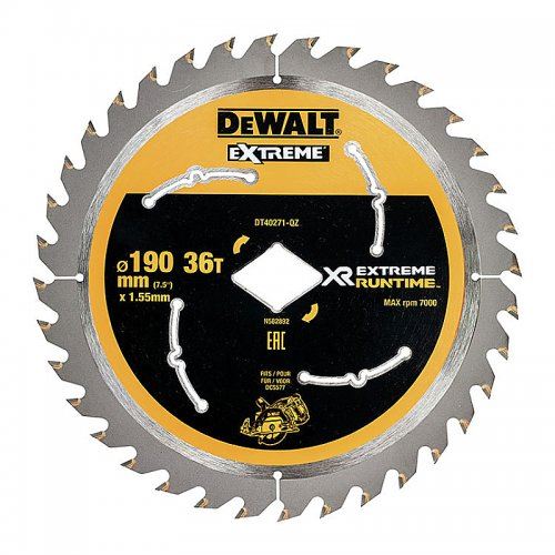 DEWALT Žagin list 190 mm, 36 zob za akumulatorske žage DT40271 DT40271