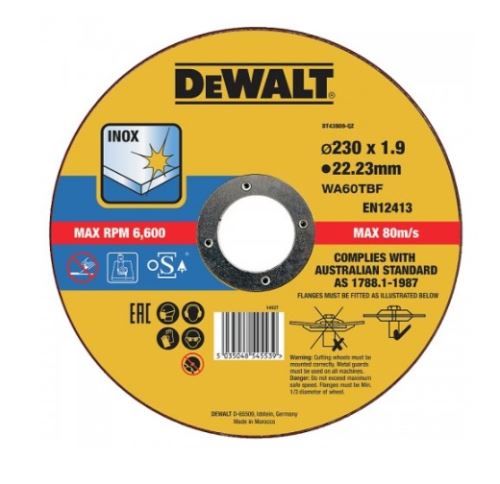 DEWALT Rezalna plošča 230 x 22,2 x 1,9 mm DT43909