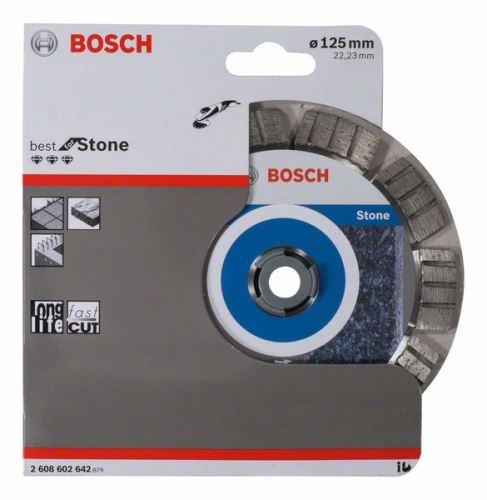 BOSCH Diamantna rezalna plošča Best for Stone 125 x 22,23 x 2,2 x 12 mm 2608602642