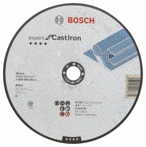 BOSCH Rezalna plošča ravna Expert for Cast Iron AS 24 R BF, 230 mm, 3,0 mm 2608600546