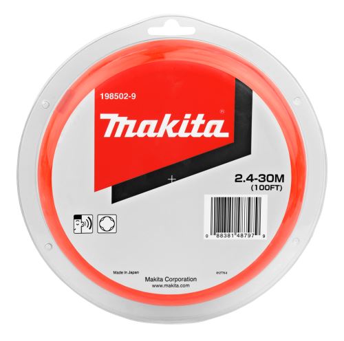 MAKITA vrvica najlonska 2,4 mm, oranžna, 30 m, posebna za akumulatorske stroje E-01806