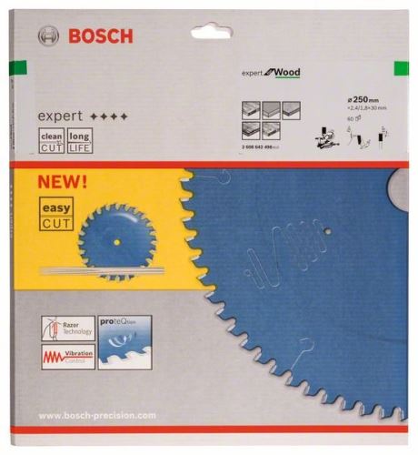 BOSCH žagin list Expert for Wood 250 x 30 x 2,4 mm, 60 2608642498