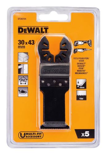 Žagini listi DEWALT (5 kom) za hitro rezanje lesa 30 x 43 mm (5 x DT20704) DT20725