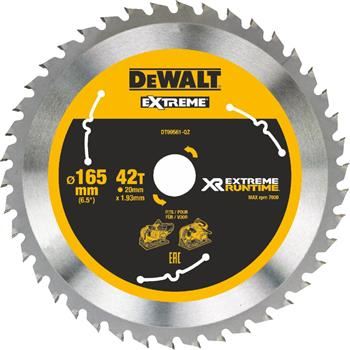 Žagin list DEWALT (idealen za FLEXVOLT žage) 165 x 20 mm, 42 zob DT99561