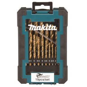 MAKITA set svedrov za kovino HSS-TiN 1-10 mm (po 0,5 mm), 19 kos , 10 kos pakiranje D-72229-10