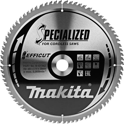 Makita žagin list Efficut 305x30x80T B-67262