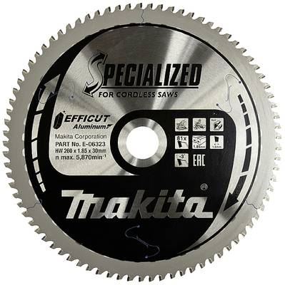 MAKITA žagin list aluminij Efficut 260x1,85x30 mm 81 zob E-06323