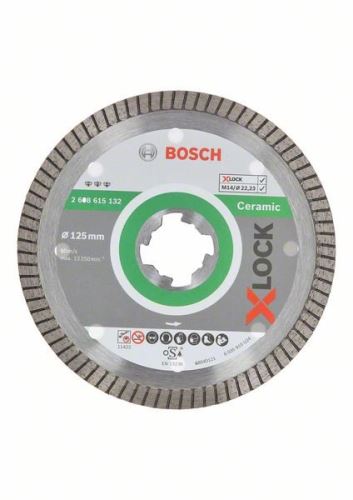 BOSCH X-LOCK Diamantna rezalna plošča Best for Ceramic Extraclean Turbo system 125 x 22,23 x 1,4 x 7 mm 2608615132