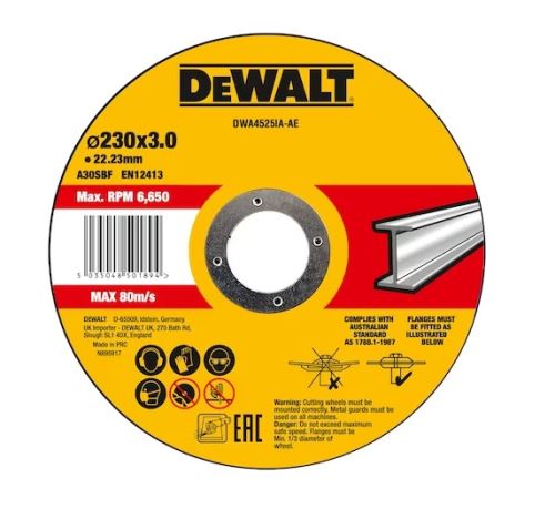 DEWALT Rezalna plošča za nerjaveče jeklo 230 x 3 x 22,23 mm DWA4525SIA