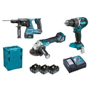 MAKITA Baterijski set DHP484+DGA513+DHR243 Li-ion LXT 18V/5.0Ah DLX3119TJ