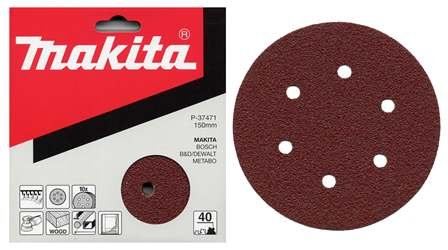 MAKITA brusni papir Velcro 150 mm 6 lukenj K60, 10 kos P-37487