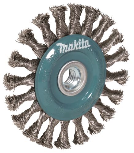 MAKITA disk krtača 125 mm, pletena žica iz nerjavečega jekla 0,5 mm D-77540