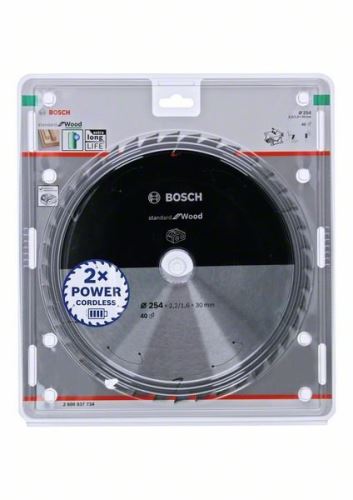 BOSCH žagin list za akumulatorske žage; Standard za les 254x30x2,2/1,6x40T 2608837734