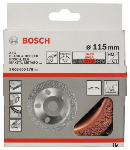 BOSCH Lončasto kolo iz karbidne trdine 115 x 22,23 mm; srednja, ravna 2608600176