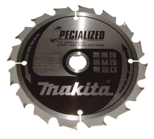 MAKITA žagin list za les SPECIALIZED z vdolbinimi zobmi 165x2x20 mm 16 zob B-33037