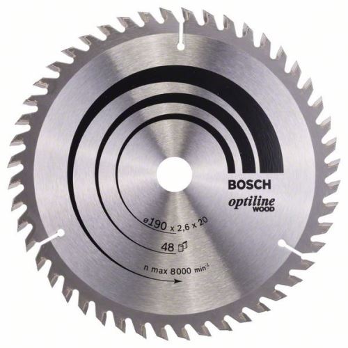 BOSCH žagin list Optiline Wood 190 x 20/16 x 2,6 mm, 48 2608640614