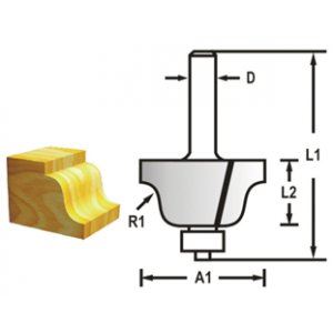 MAKITA Rezalnik profilov z uležajenim steblom 8 mm, 38,1x17,5x60 mm D-48767