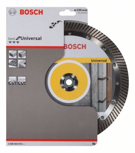 BOSCH Diamantna rezalna plošča Best for Universal Turbo 230 x 22,23 x 2,5 x 15 mm 2608602675