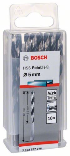 BOSCH spiralni sveder HSS PointTeQ 5,0 mm 2608577165