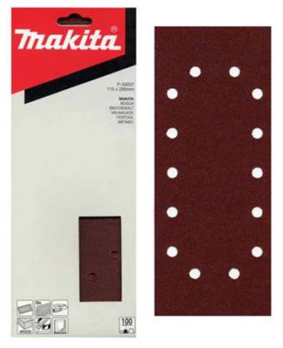 MAKITA brusni papir 115x280 mm 14 lukenj K60, 10 kos P-33015