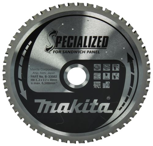 MAKITA žagin list za sendvič plošče SPECIALIZED 235x2,2x30 mm 50 zob B-33582