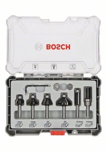 Bosch 6-delni komplet rezkarjev za obrobe in robove s 6-milimetrskim vpenjalnim steblom