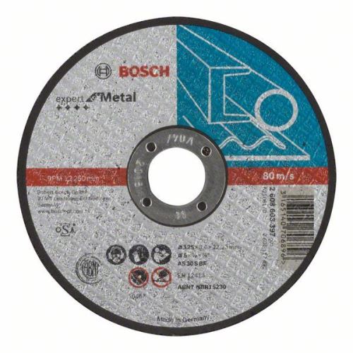 BOSCH Rezalna plošča ravna Expert for Metal AS 30 S BF, 125 mm, 3,0 mm 2608603397