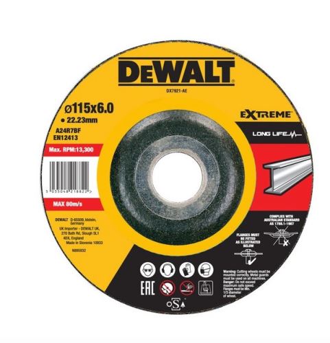 DeWALT Kovinski brus EXTREME konveksen 115 x 6 x 22,23 mm DX7921