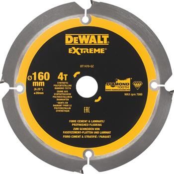 DEWALT Žagin list za vlaknocementne in laminatne plošče, 160 x 20 mm, 4 zobje DT1470