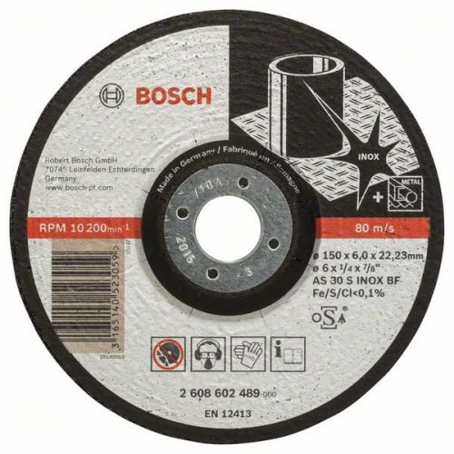 BOSCH Profilirana groba plošča Expert za Inox AS 30 S INOX BF, 150 mm, 6,0 mm 2608602489