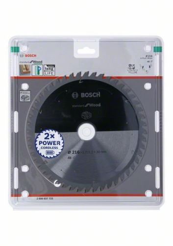 BOSCH žagin list za akumulatorske žage; Standard za les 216x30x1,7/1,2x48T 2608837723