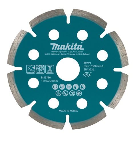 Diamantna rezalna plošča MAKITA 115x1,6x22,23 mm za akumulatorske kotne brusilnike B-53780