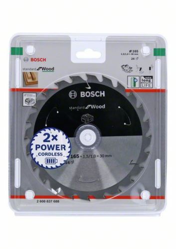 BOSCH žagin list za akumulatorske žage; Standard za les 165x30x1,5/1,0x24T 2608837688