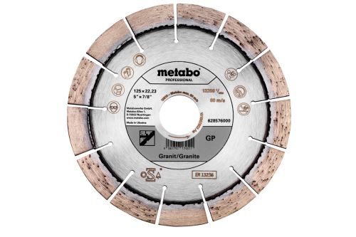 METABO Diamantna rezalna plošča Dia-TS125x22,23 mm - GP, granit, Professional 628576000