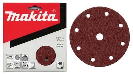 MAKITA brusni papir Velcro 150 mm 9 lukenj K60, 10 kos P-31924