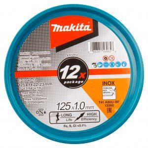 MAKITA rezalna plošča iz nerjavečega jekla 125x1,0x22,23 mm A60U, 12 kosov E-03040-12