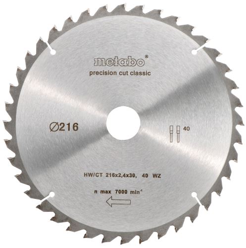 METABO Žagin list HW/CT 216 x 30 mm, 30 zob 628062000