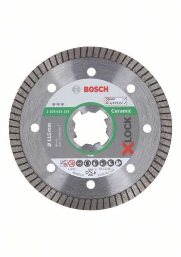 BOSCH X-LOCK Diamantna rezalna plošča Best for Ceramic Extraclean Turbo system 115 x 22,23 x 1,4 x 7 mm 2608615131