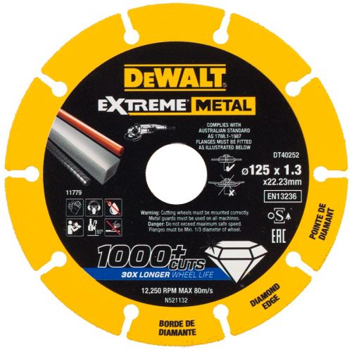 DEWALT Diamantno rezilo EXTREME METAL 125 x 1,3 mm DT40252