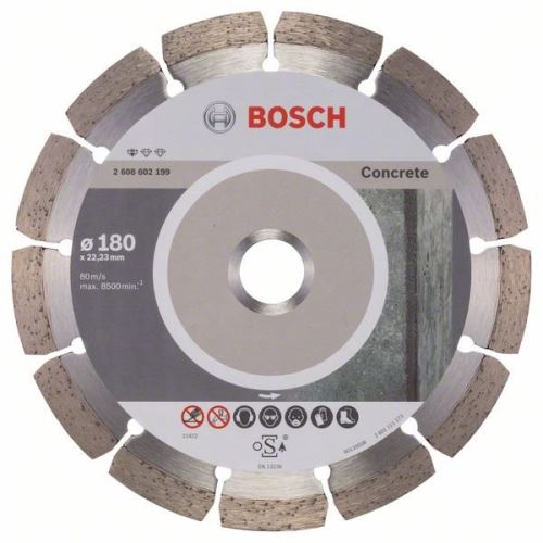 BOSCH Diamantna rezalna plošča Standard for Concrete 180 x 22,23 x 2 x 10 mm 2608602199