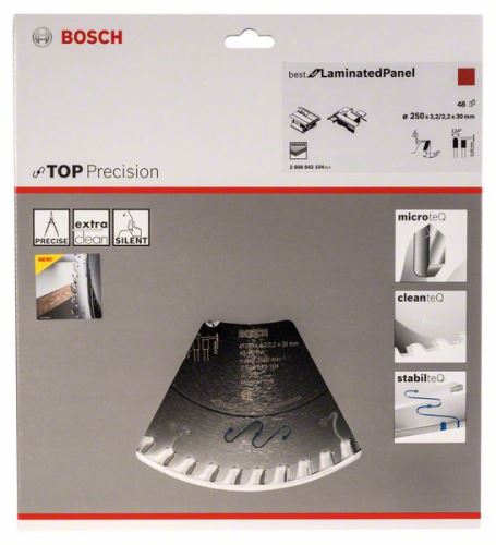 BOSCH List krožne žage Top Precision Best for Laminated Panel Abrasive 250 x 30 x 3,2 mm, 48 2608642104