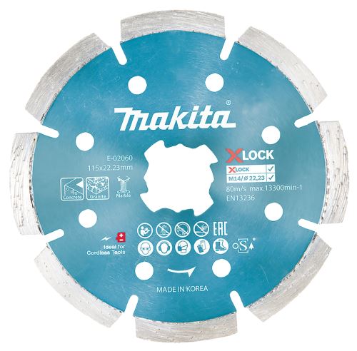 MAKITA diamantna rezalna plošča 115x2,2x22,23 mm X-Lock E-02060